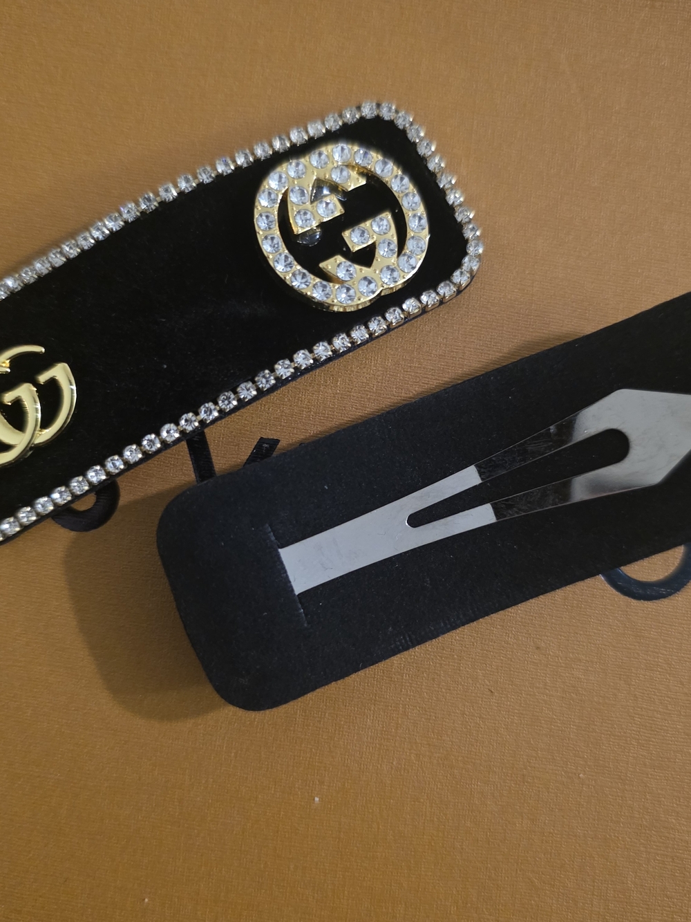 Black Velvet Hair Clips - Picture 2 of 2